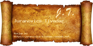 Juranovics Tivadar névjegykártya