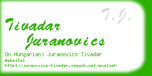 tivadar juranovics business card